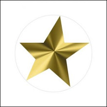 etiket sticker ster transparant   goud 500 stuks