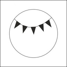etiket sticker rond 47mm 500 stuks zwarte slinger