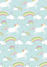 cadeaupapier 50cm k601741 unicorn light turqoise