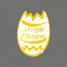 etiket sticker pasen wit geel goud vrolijk pasen 500 stuks