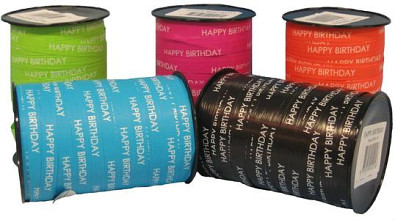 krullint paperlook 10mm x 250 meter kleur 02 zwart happy birthday