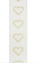 lint valentijn glittering hearts goud 10m x 15mm