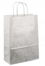 papieren koordtas 22x10x31cm 50st zilver