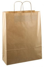 papieren koordtas 32x12x41cm 50 stuks bruin kraft