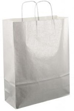 papieren koordtas 32x12x41cm 50st zilver