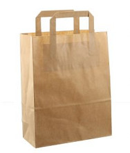 papieren tas 22x10x28cm 250st bruin kraft