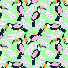cadeaupapier 50cm dessin 432 luxe toekan groen roze