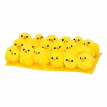 kuiken chenille 3cm geel 60 stuks