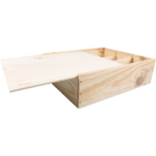 wijnkist voor 3 flessen 336x267x85mm met schuifdeksel