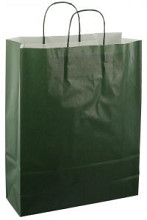 papieren koordtas 32x12x41cm 50st donker groen