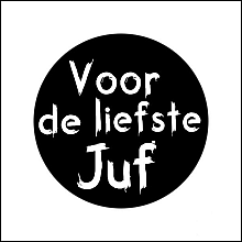 etiket sticker zwart  wit voor de liefste juf 500 stuks