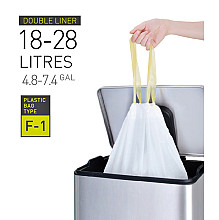 afvalzak eko mdpe type f1 met trekband 49x68cm 18 28l wit rol 20 stuks