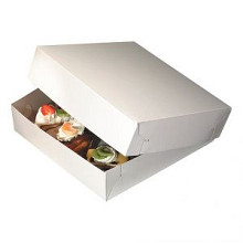 gebaksdoos 20x20x8cm wit zwanenhals 100 stuks