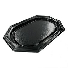party   cateringschaal 8 hoek zwart 35cm 10 stuks