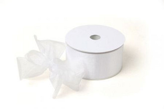 organza lint 25mm x 25 meter wit