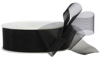 organza lint 38mm x 25 meter zwart