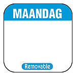 daglabel beschrijfbaar afm. 25x25mm 1000 stuks etiket maandag