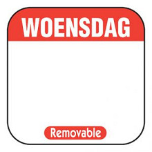 daglabel beschrijfbaar afm. 25x25mm 1000 stuks etiket woensdag