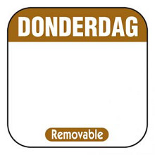 daglabel beschrijfbaar afm. 25x25mm 500 stuks etiket donderdag