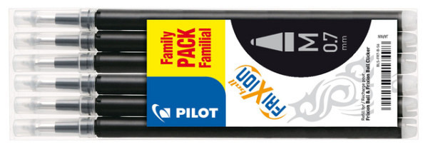 rollerpenvulling pilot frixion medium zwart set 6 stuks