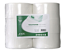 toiletpapier euro products q5 jumbo klein recycled 2 laags 180m wit 240218