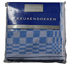 keukendoek felicia katoen blauw wit 50x50cm 4 stuks