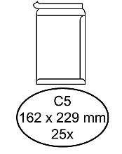envelop quantore akte c5 162x229mm zelfklevend wit 25 stuks