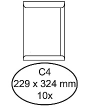 envelop quantore akte c4 229x324mm zelfklevend wit 10 stuks