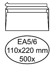 envelop quantore bank ea5 6 110x220mm zelfklevend wit 500 stuks