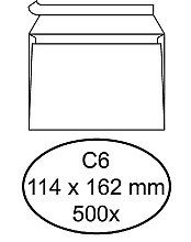 envelop hermes bank c6 114x162mm zelfklevend wit doos 500 stuks