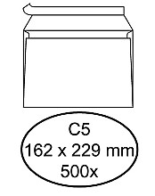 envelop hermes bank c5 162x229mm zelfklevend wit doos 500 stuks