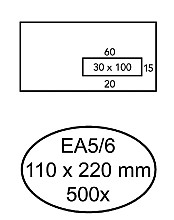 envelop quantore 110x220mm venster 3x10cm rechts 500 stuks