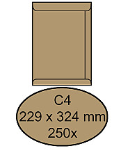 envelop quantore akte c4 229x324mm bruinkraft 250 stuks