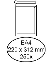 envelop hermes akte ea4 220x312mm zelfklevend wit doos 250 stuks