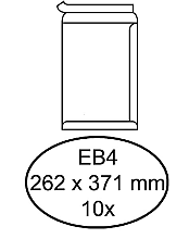 envelop hermes akte eb4 262x371mm zelfklevend wit pak 10 stuks