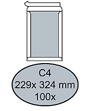 envelop quantore bordrug c4 229x324mm zelfklevend wit 100 stuks