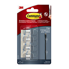kabelklem command rond incl bevestigingsstrips transparant 4 stuks