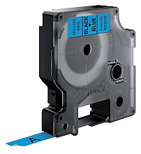 labeltape dymo labelmanager d1 polyester 9mm zwart op blauw