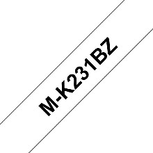 labeltape brother p touch m k231 ongelamineerd 12mm zwart op wit