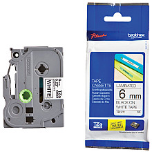 labeltape brother p touch tze 211 standaard 6mm zwart op wit