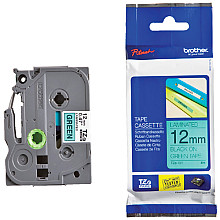 labeltape brother p touch tze 731 standaard 12mm zwart op groen