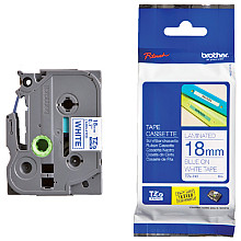 labeltape brother p touch tze 243 standaard 18mm blauw op wit
