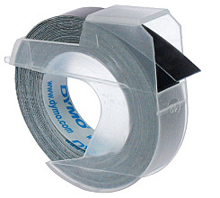 reli ftape dymo embossing plastic 9mm wit op zwart
