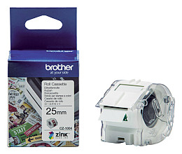 etiket brother cz 1004 multifunctioneel 25mm 1 rol 5m wit