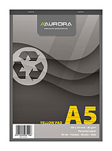 schrijfblok aurora a5 lijn 80 vel 80gr geel