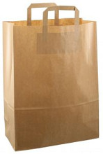 papieren tas 32x15x43cm 250st bruin kraft nieuw 