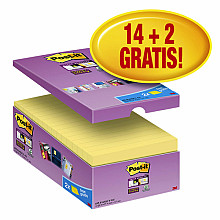 memoblok post it 655 super sticky 76x127mm geel 14 2 gratis