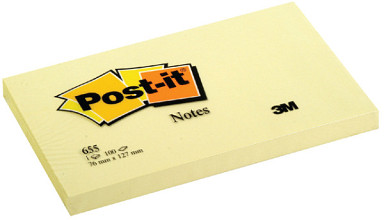memoblok 3m post it 655 76x127mm geel