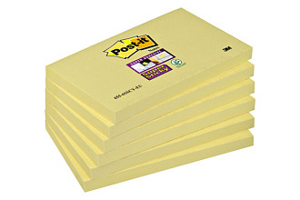 memoblok post it 655 super sticky 76x127mm geel 6 stuks