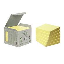 memoblok post it 654 1b 76x76mm recycled geel 6 stuks
